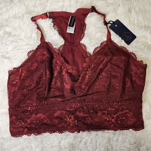 City Chic Kira Lace Red Bralette NWT | Size XL/16